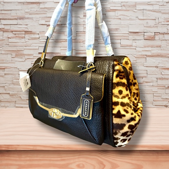 Coach Handbags - Coach 25255 Madison Mixed Leopard Print Calf Hair East West Large Satchel NWT
